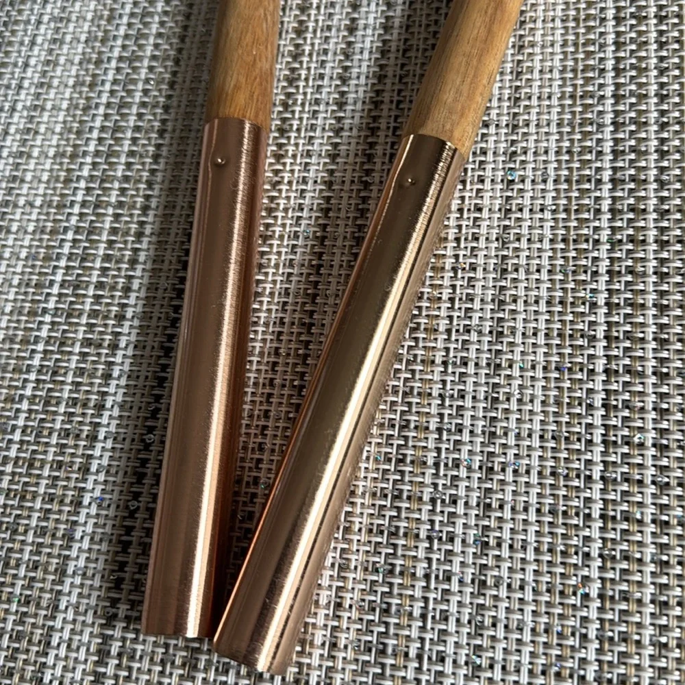 Cravings by Chrissy Teigen Acacia Wood & Gold Metal Handle Salad Serving Set